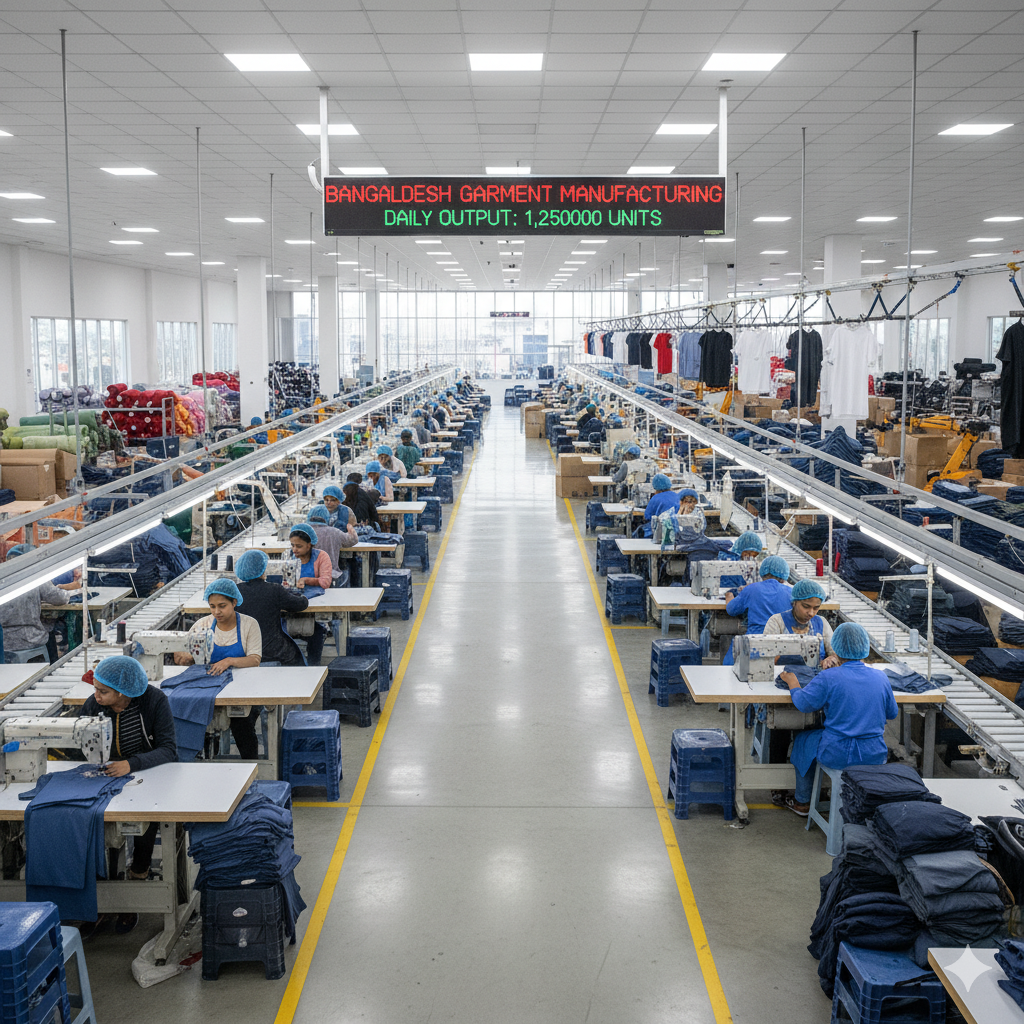 Bangladesh garment manufacturing facility with modern machinery and LEED certification